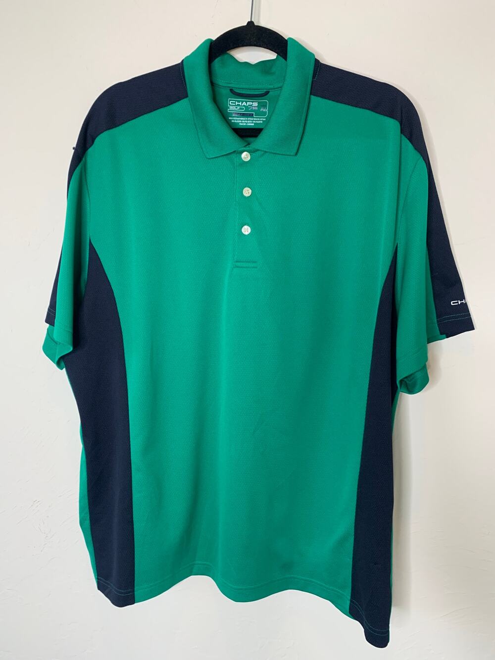 Chaps Golf Sz XL Stay Dry Preppy Athleisure Green Navy Blue